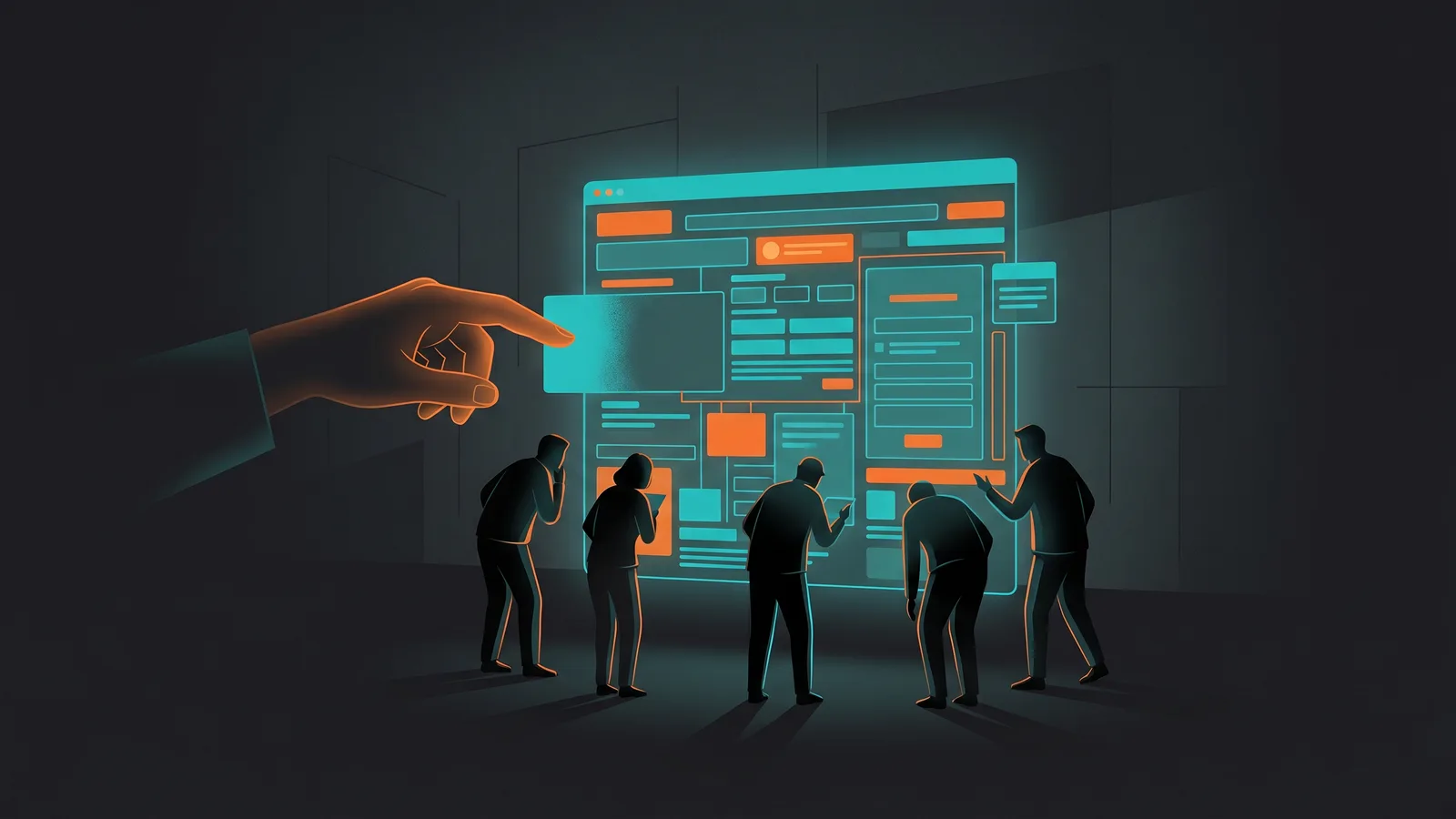 Überladene Landing-Page mit zu vielen Formularfeldern, die ein kleines Marketing-Team vereinfacht