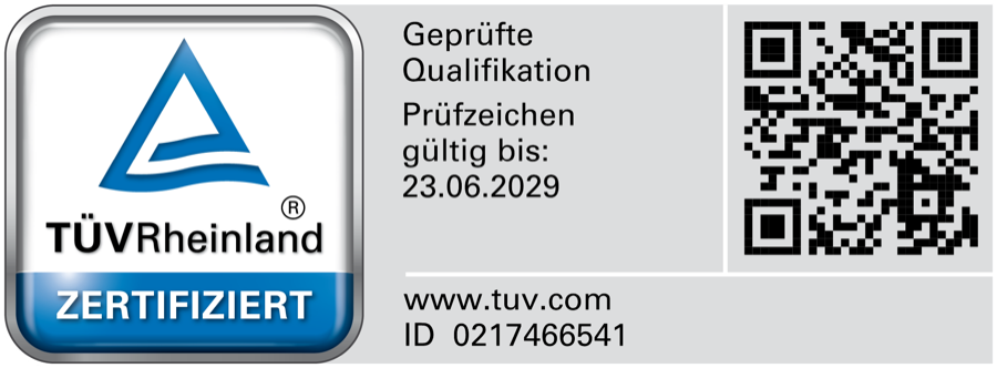 TÜV Rheinland geprüfte Qualifikation – René Tzschoppe, Business Development Professional, ID 0217466541, gültig bis 23.06.2029